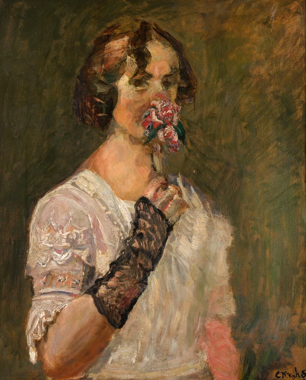 Donna con fiori profumati